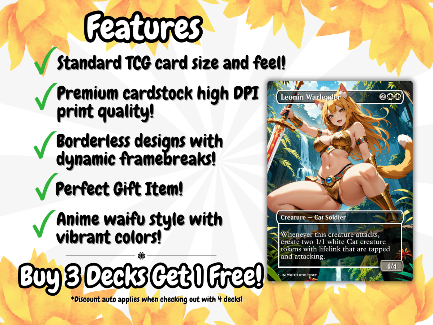 Cat Tribal MTG Proxy Commander Deck 4 WLP Arahbo 2