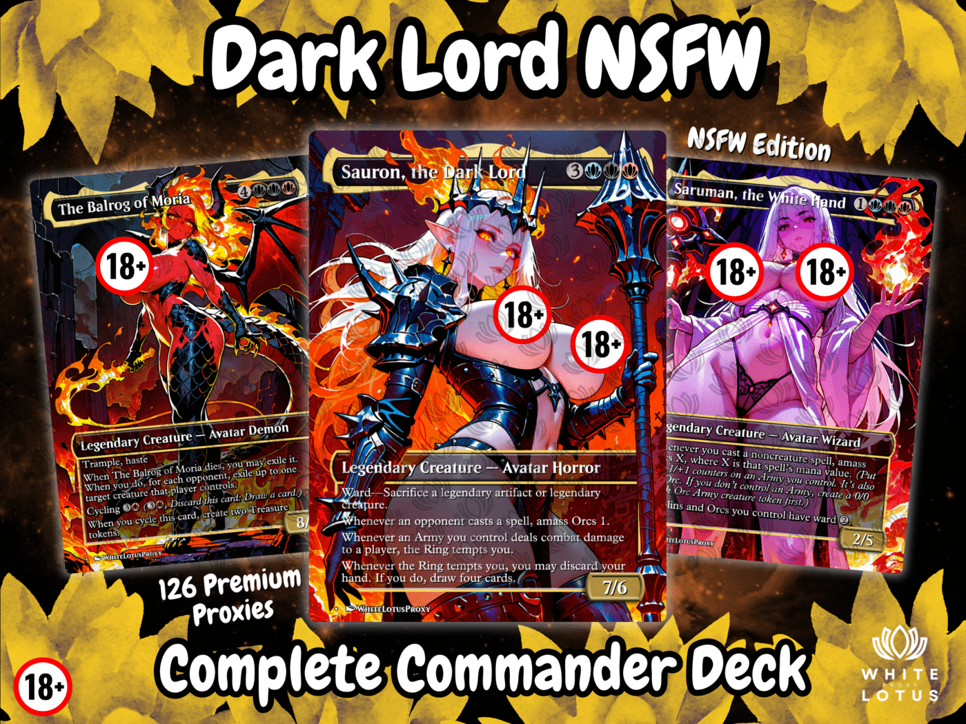 Dark Lord NSFW MTG Proxy Commander Deck 1 WLP Sauron NSFW 2