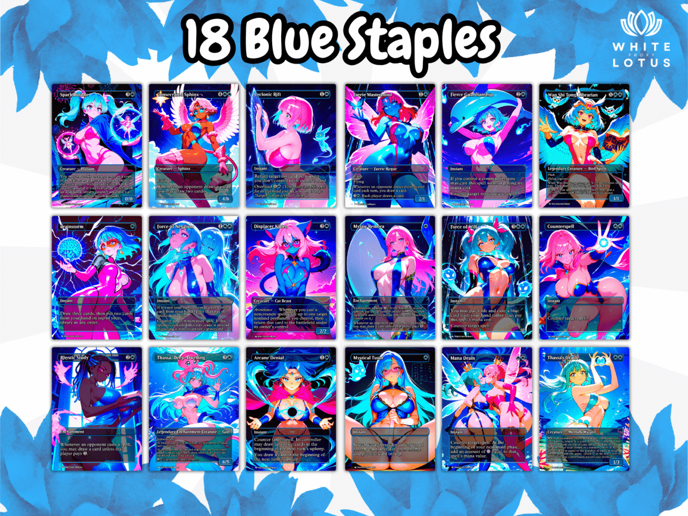 MTG Blue Staple Pack 18 Commander EDH Cards