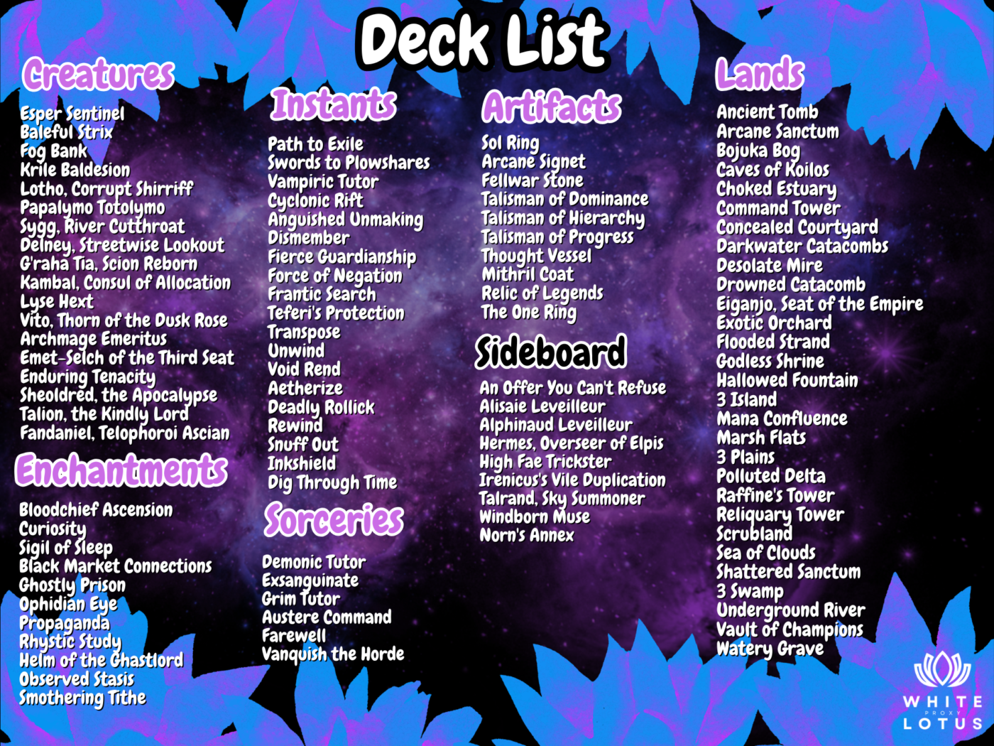 Yshtola NSFW MTG Proxy Commander Deck 11 WLP Yshtola NSFW